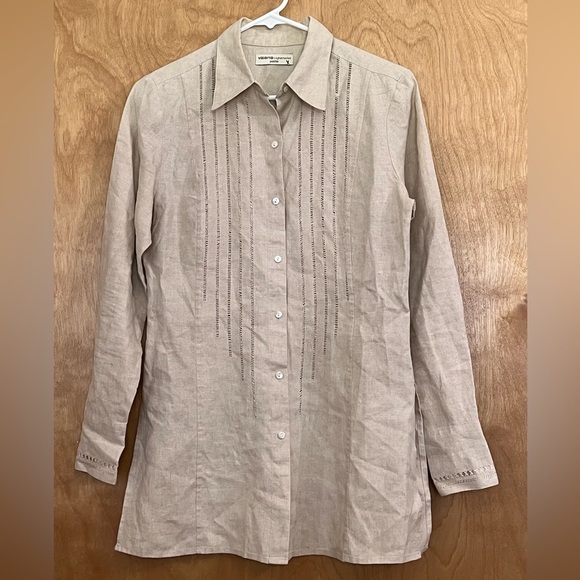Valerie Stevens 100% Linen Tunic Blouse PS - Picture 1 of 7